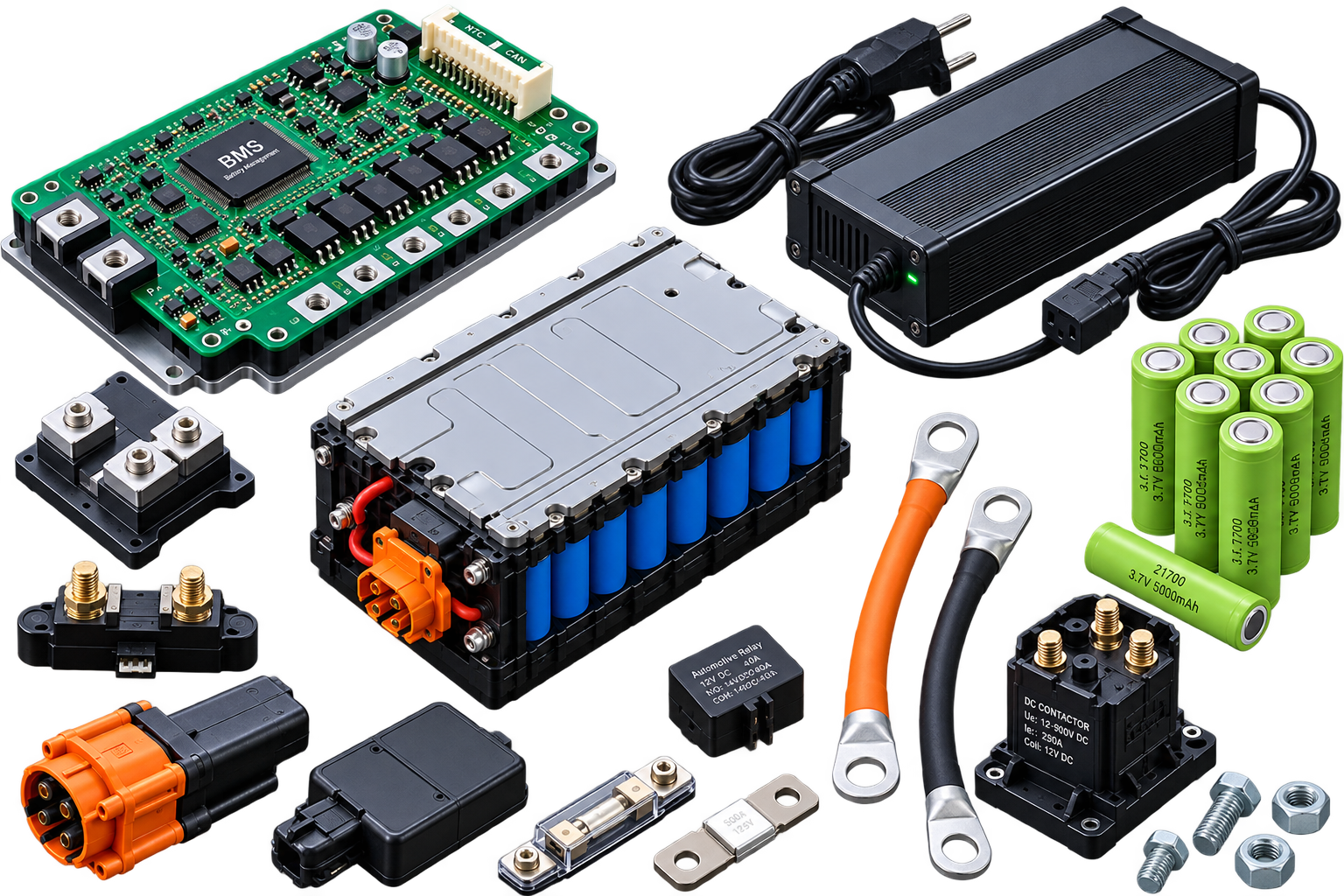 EV Charger, Battery Cells, BMS and Battery Spares